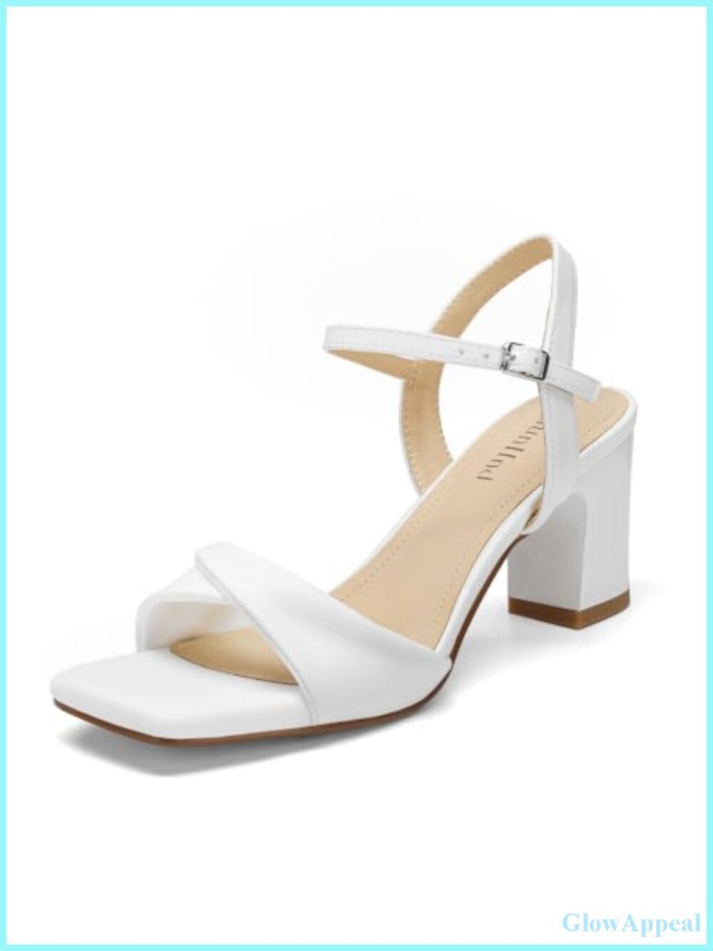 Women Block Heel Sandals Square Open Toe Strappy Shoes 2.5 Inch